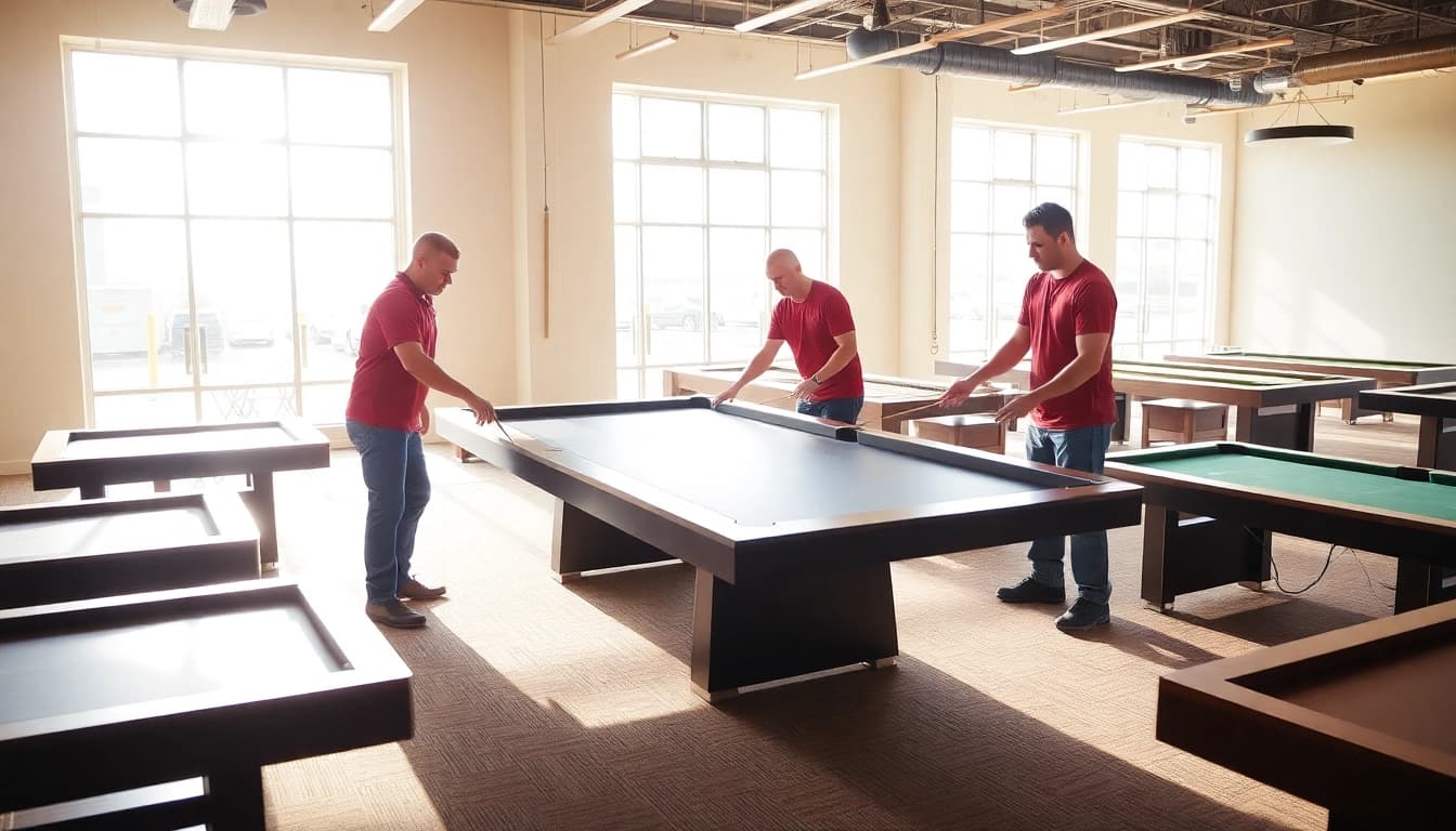 Efficient game table movers services demonstrating expertise in relocating a pool table.