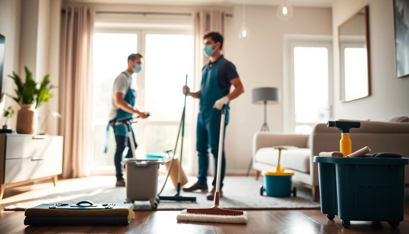Bond cleaning Logan experts demonstrating thorough cleaning in a well-lit apartment