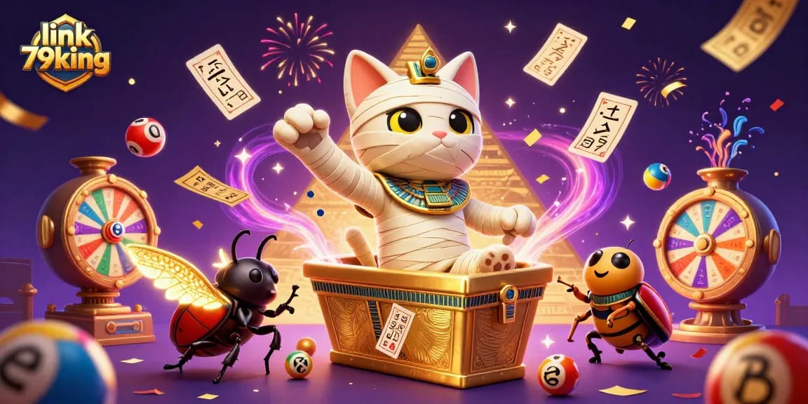 Experience link 79king with a vibrant, thrilling casino-themed illustration showcasing dynamic lottery elements.
