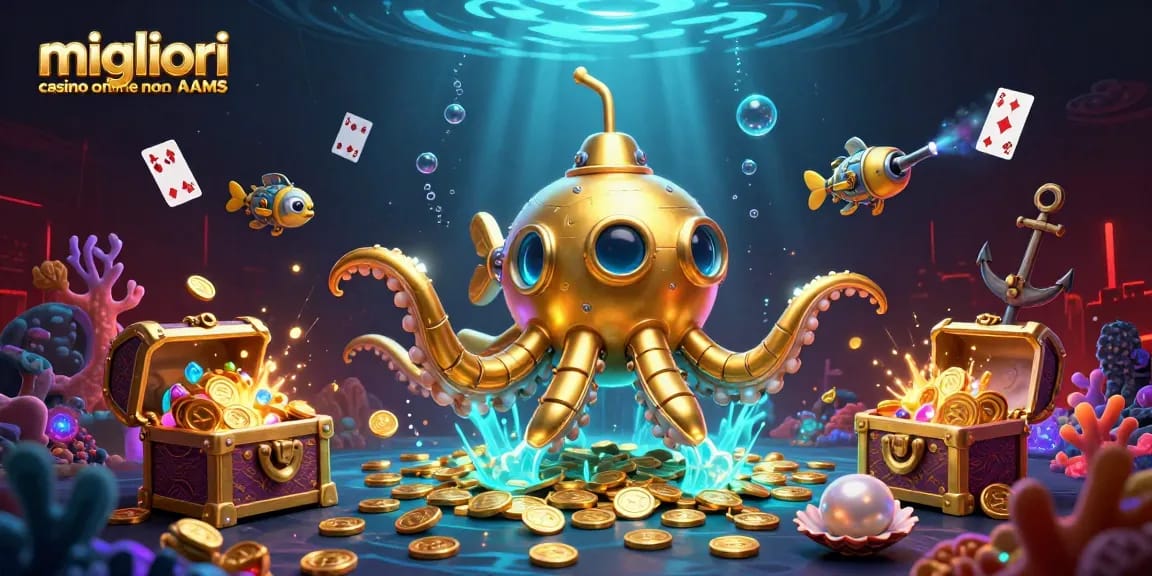 I migliori casino online non AAMS offrono un'avventura di gioco unica con un kraken interattivo e monete dorate in mare.