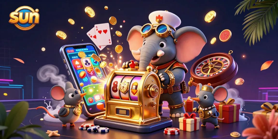 Experience thrilling gameplay at sun online casinos with steampunk characters and vibrant gaming elements.
