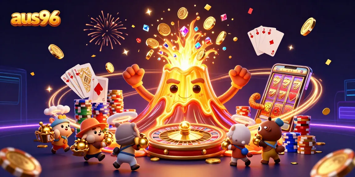 Experience the thrill of winning at aus96 with vibrant casino elements and treasure in a captivating scene.