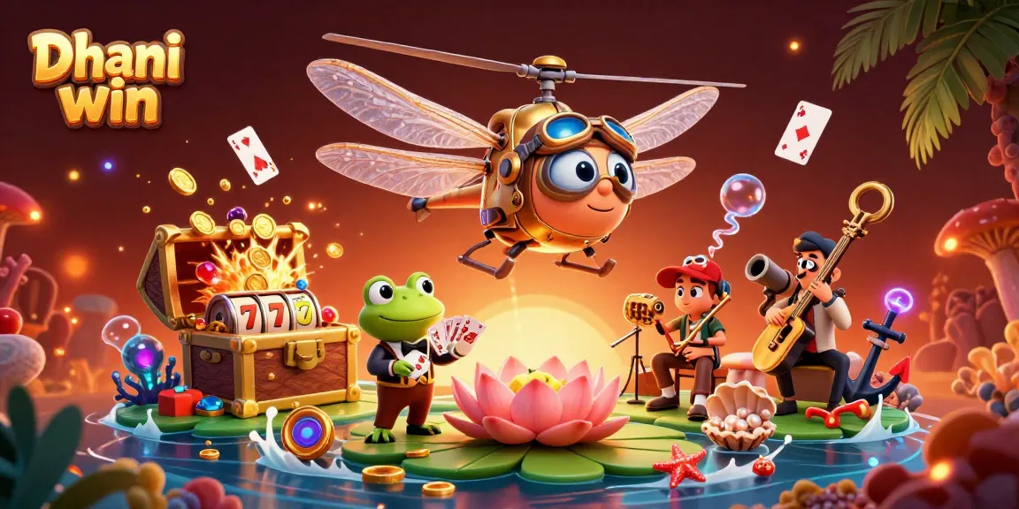 Dhani win combines exciting slots with immersive gameplay in a colorful casino scene.