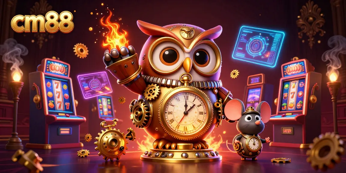 Spin the cm88 slots for exciting jackpots in this vibrant casino-themed illustration.