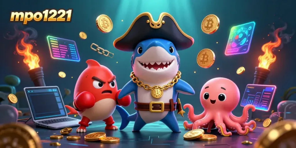 Engage with mpo1221 while exploring a dynamic underwater casino adventure with waves of bitcoin and ethereum.