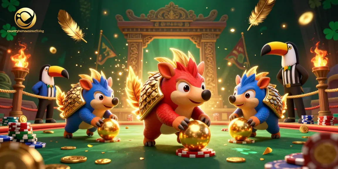 Experience competitive gameplay at cntryhomeassistedliving with pangolins bowling through poker chips in a dynamic casino scene.