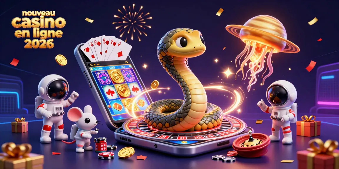 Illustration d'un nouveau casino en ligne 2026 avec une ambiance festive et ludique.
