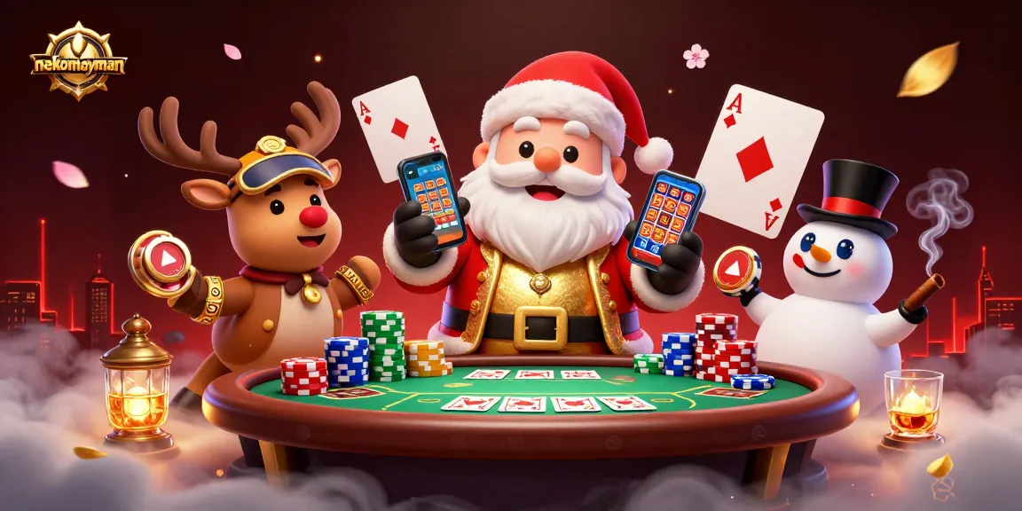 Experience thrilling jackpot action with nekomayman featuring Santa and casino elements.