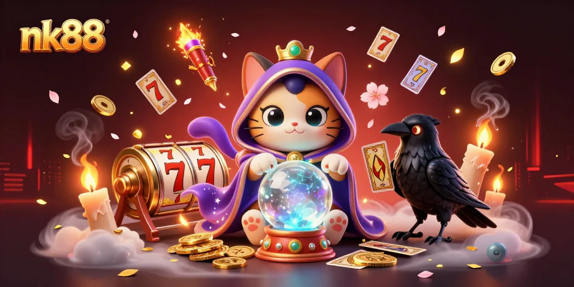 Experience thrilling gameplay at nk88 with vibrant characters amidst festive casino elements.