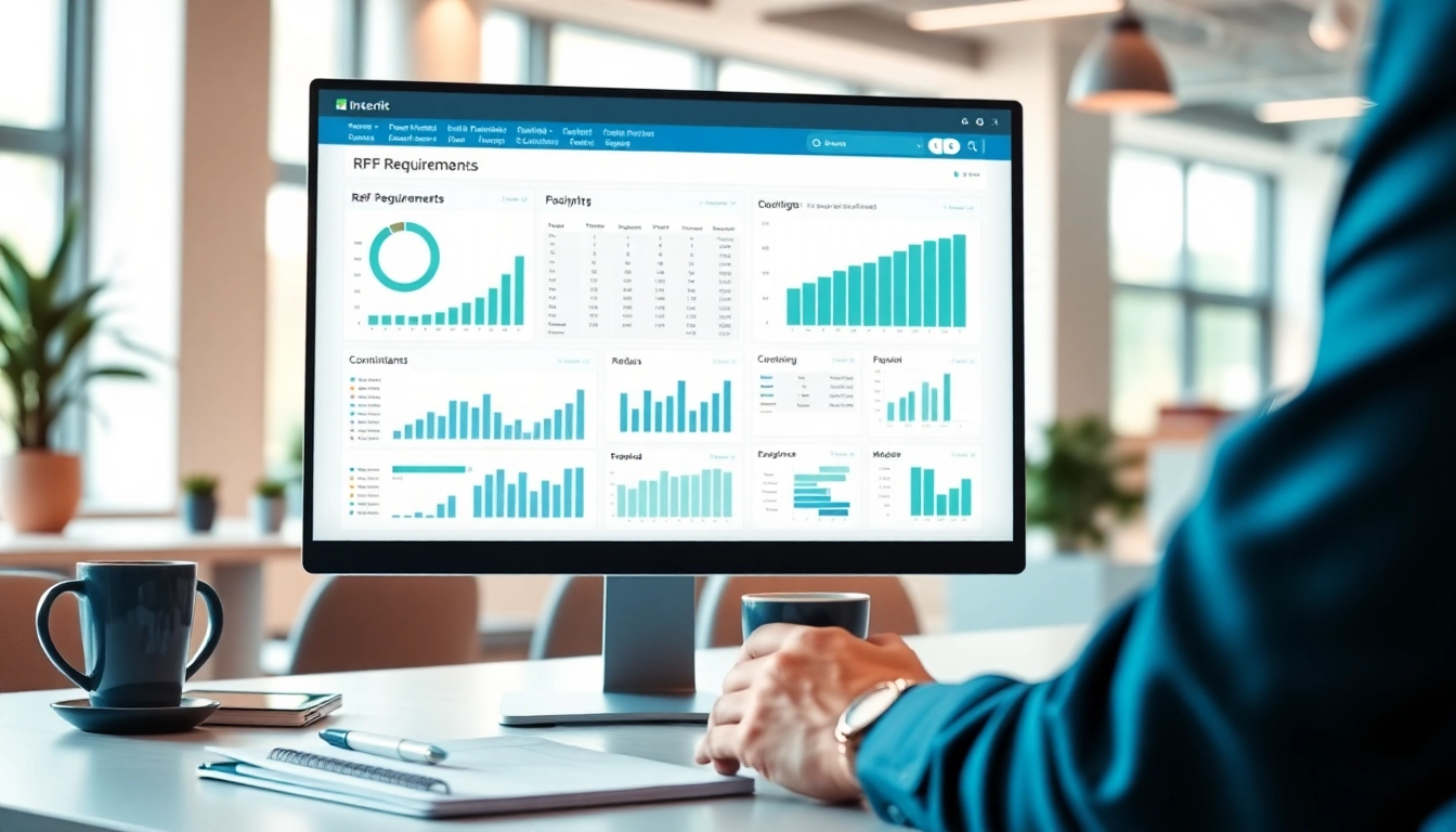 Visualize a compliance matrix generator interface showcasing metrics in a modern workspace.