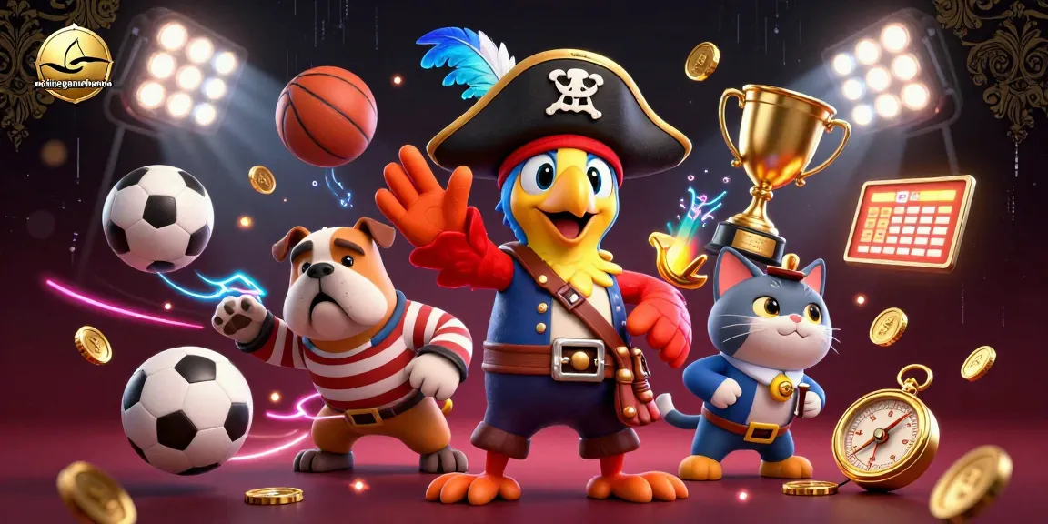 Capture dynamic sports betting action with onlinegamebanca's colorful pirate scene elements.