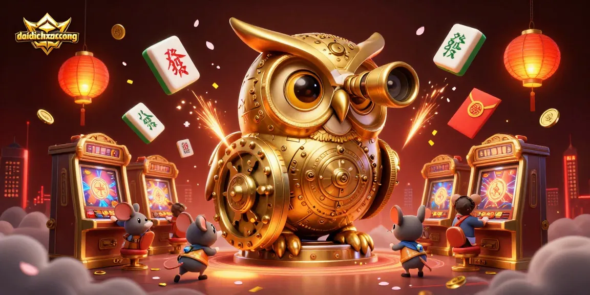 Play daidichxacsong with dynamic golden owl, wind-up mice, and colorful casino elements enhancing the game experience.