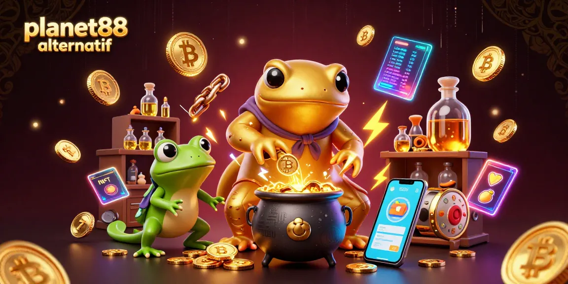 Play exciting slots with planet88 alternatif in a vibrant 3D casino scene rich in detail.