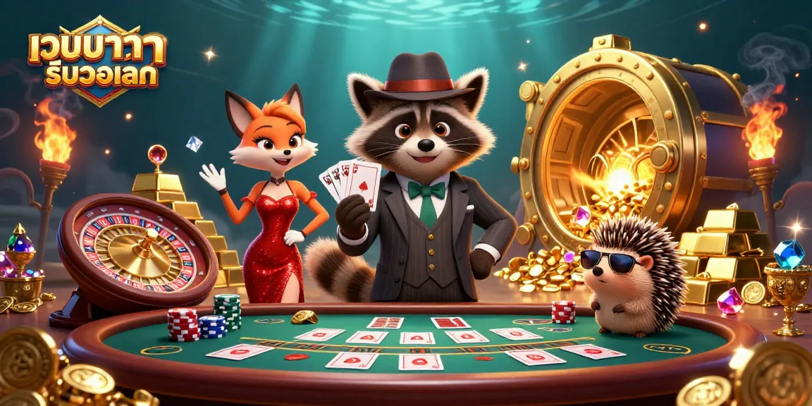 Win big at เว็บบาคาร่ารับวอเลท with charming characters in a packed casino scene.