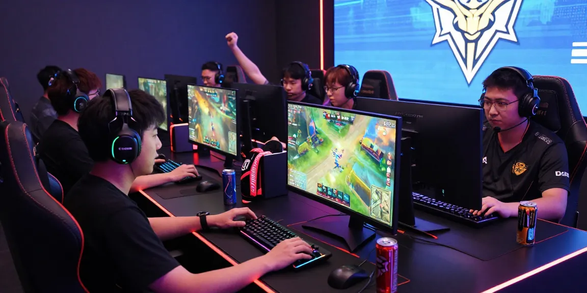 Intense gaming showdown with M98 ล๊อตเว็บตรง 2026 players, RGB setups, and vibrant action displayed.