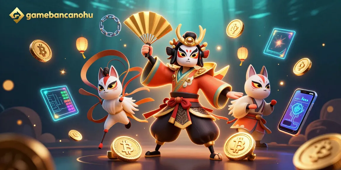Engage in thrilling gamebancanohu experiences with vibrant 3D casino characters amidst crypto elements.