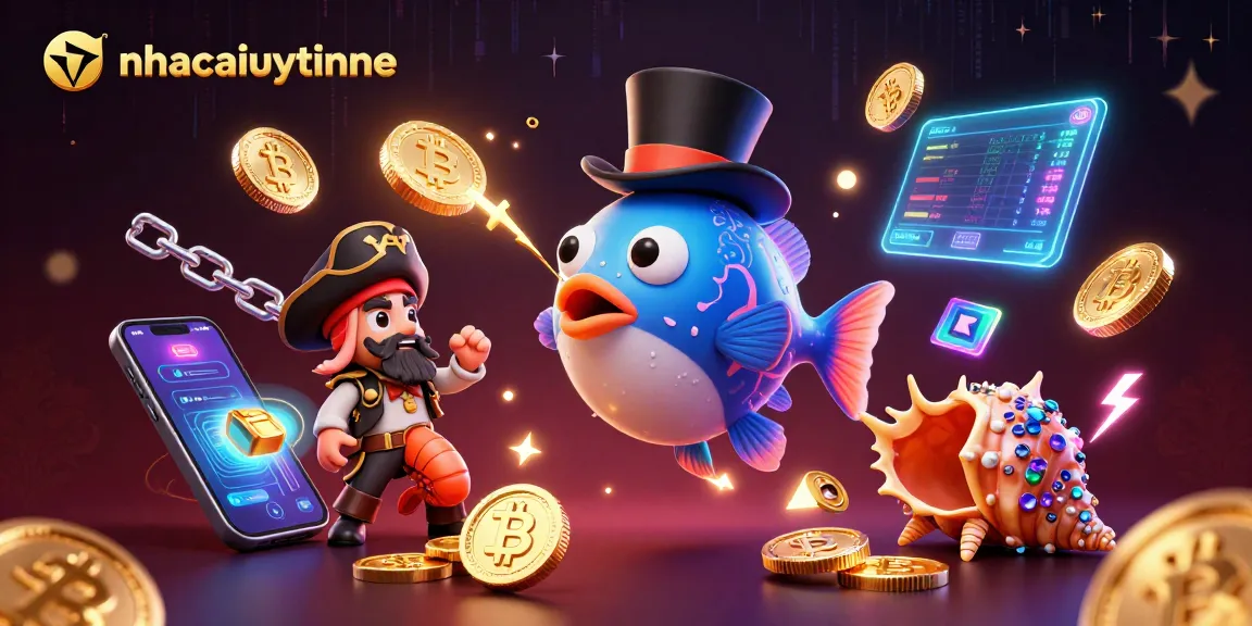 Experience gaming thrills with nhacaiuytinne as anglerfish lures golden coins in a vibrant sea.