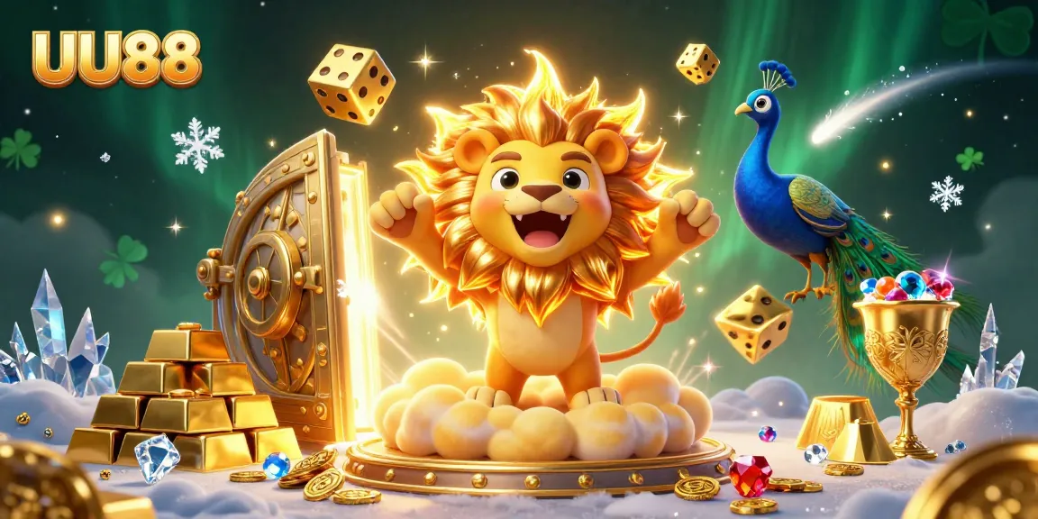 UU88's vibrant casino world comes alive with dynamic gems and roaring characters.
