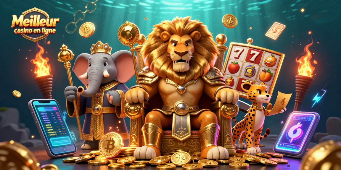 Experience the excitement of Meilleur casino en ligne with vibrant characters, golden elements, and dynamic game features.