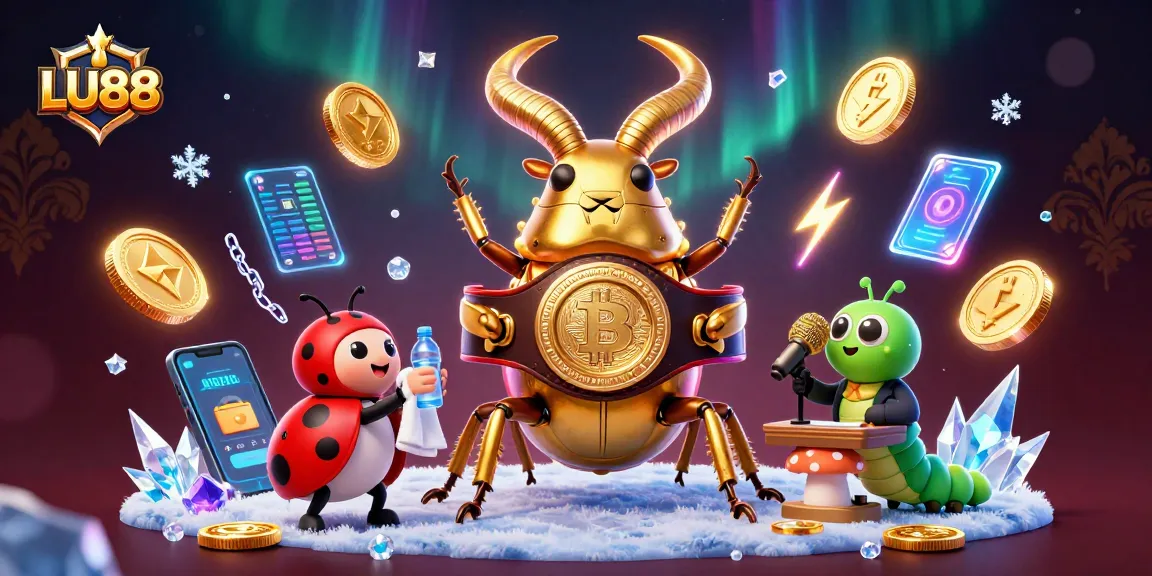 Experience the excitement of LU88 in a vibrant 3D casino boxing showdown featuring unique characters and crypto elements.