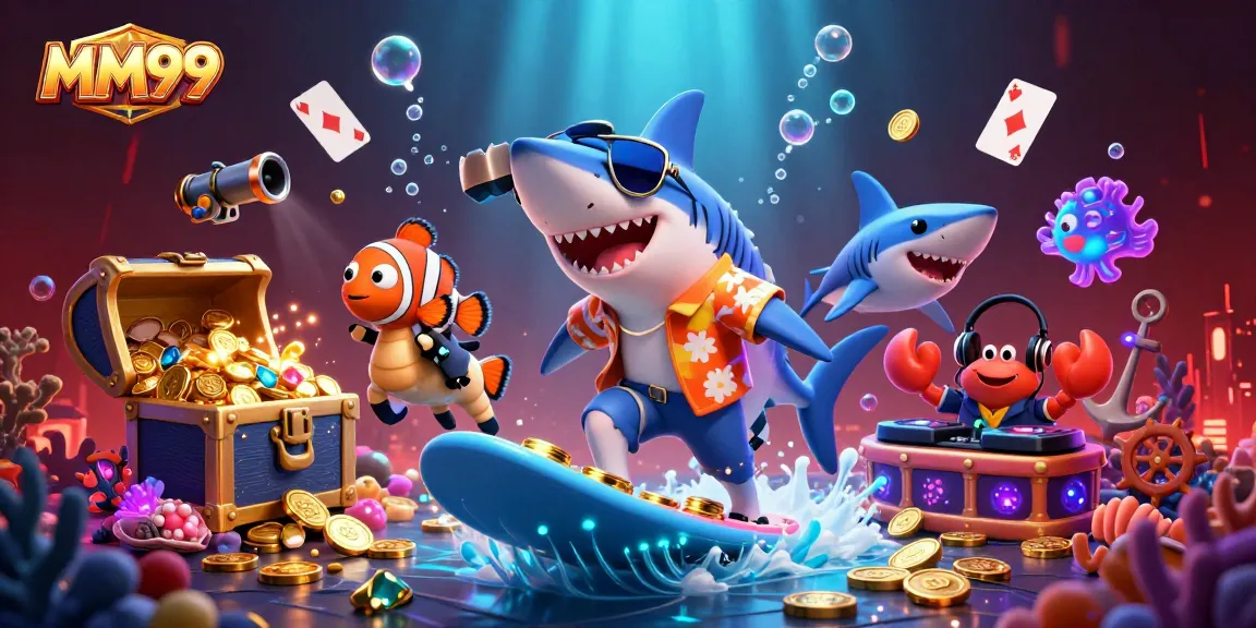 MM99 showcases an exciting underwater casino adventure with vibrant characters and treasure.