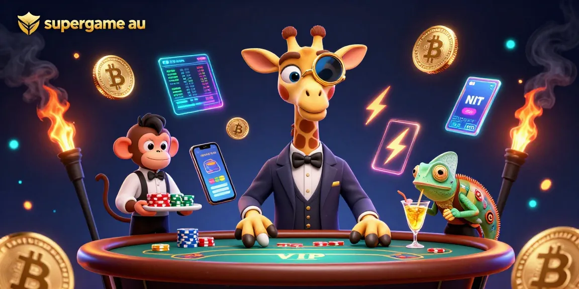 Engage with supergame au for exciting online casino fun featuring vibrant 3D characters and crypto elements.
