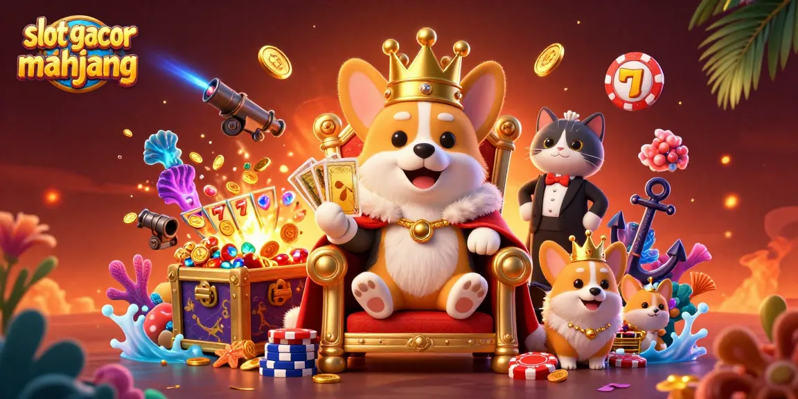 Engage in slot gacor mahjong adventure with fantastical corgi characters and rich casino elements