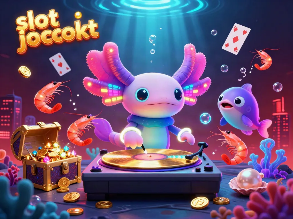 Spin the slot jackpot with vibrant characters, treasure, and bioluminescent underwater effects.