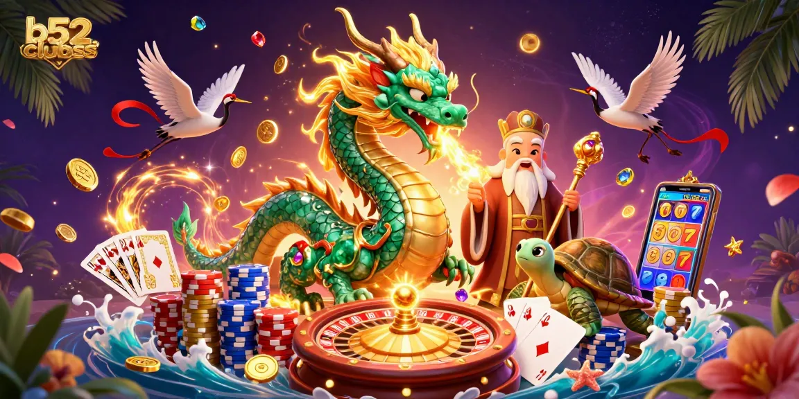 Experience thrilling gameplay at b52clubss with emerald dragon, colorful casino elements, and rich visuals.
