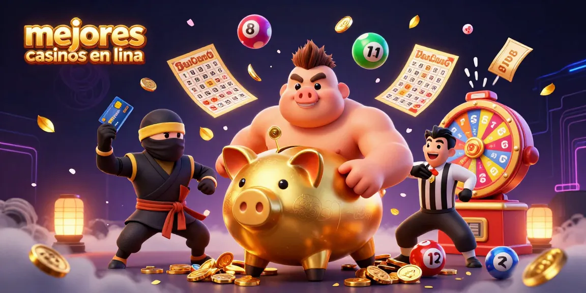 Los mejores casinos en línea presentan un emocionante duelo entre un banquero de oro y un ninja de billetera en un ambiente vibrante.