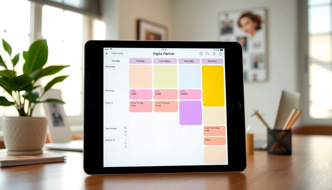 Engaging Digital Planners For iPad showcased on a modern workspace, highlighting daily task organization.