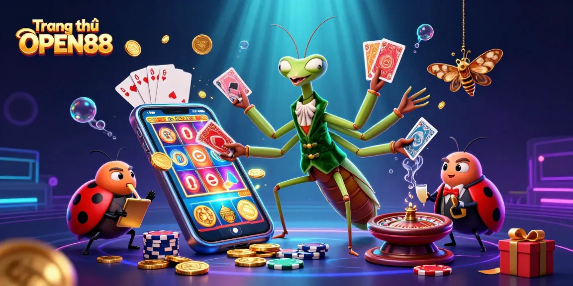 Experience thrilling play at Trang chủ OPEN88 with vibrant casino characters and dynamic gaming elements.
