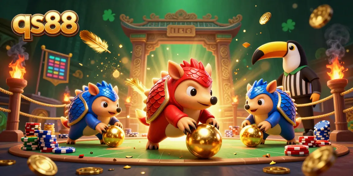 Engage with qs88's thrilling gambling action featuring colorful pangolins and exciting poker chips.