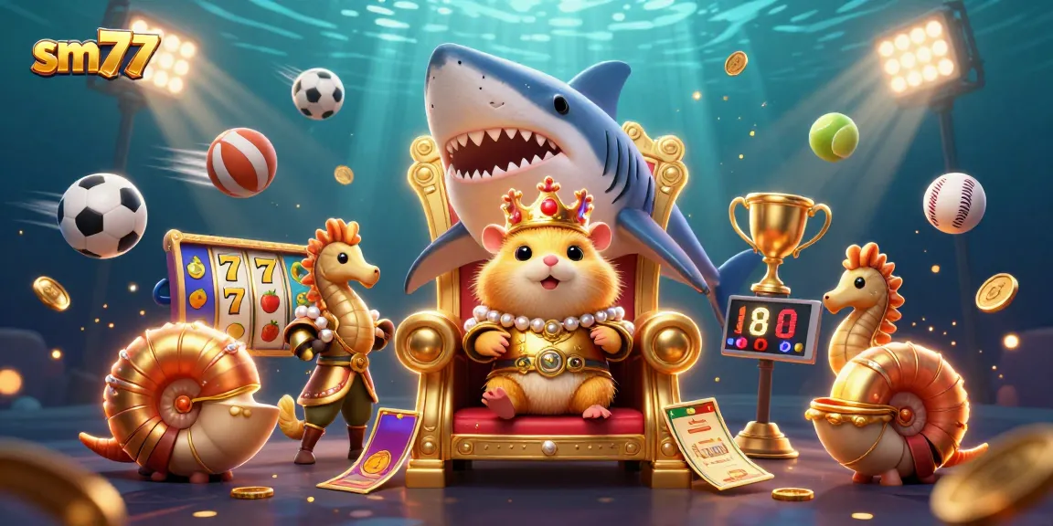 Experience thrilling slot adventures with sm77, featuring a golden hamster king and action-packed casino elements.