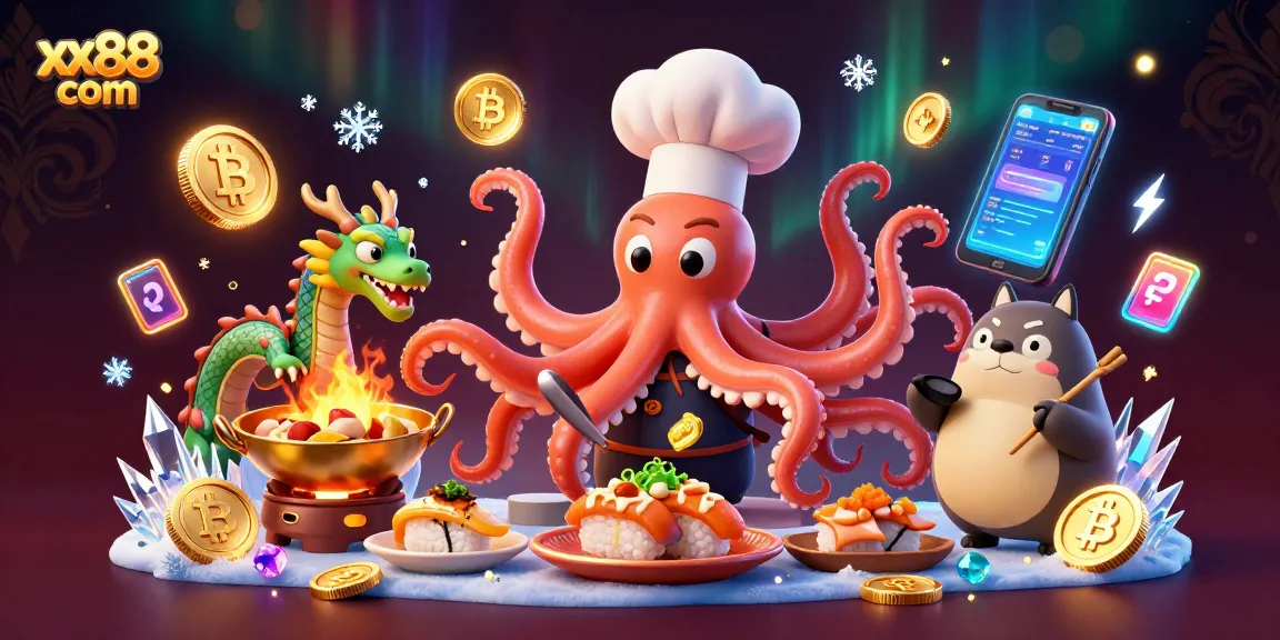 Experience thrilling wins at xx88 com with exciting games by the animated chef octopus, dragon, and tanuki.
