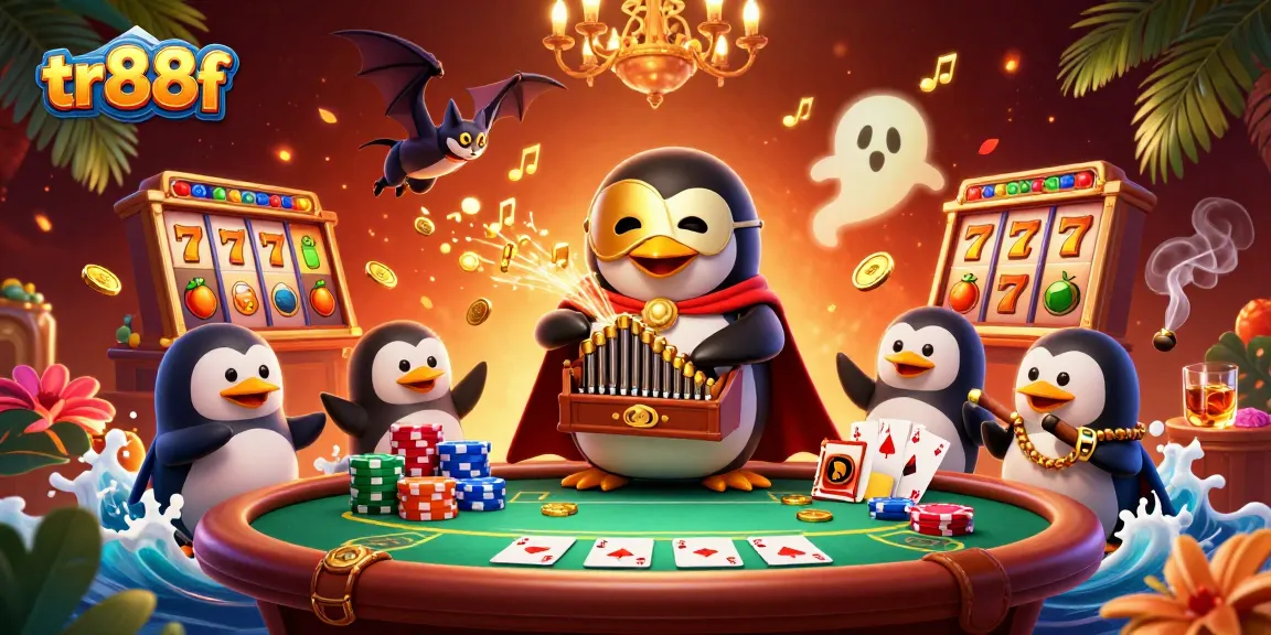 Experience the thrill of tr88f with the phantom penguin playing for jackpots and poker riches.