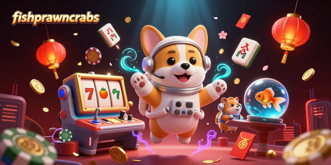 Engage in electrifying fun at fishprawncrabs with a floating casino scene featuring vibrant gaming elements.