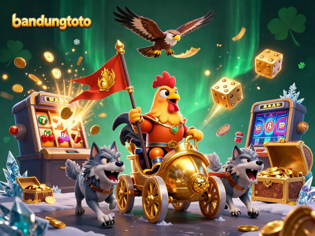 Experience the thrill of gaming with bandungtoto in a vibrant 3D casino scene full of excitement.