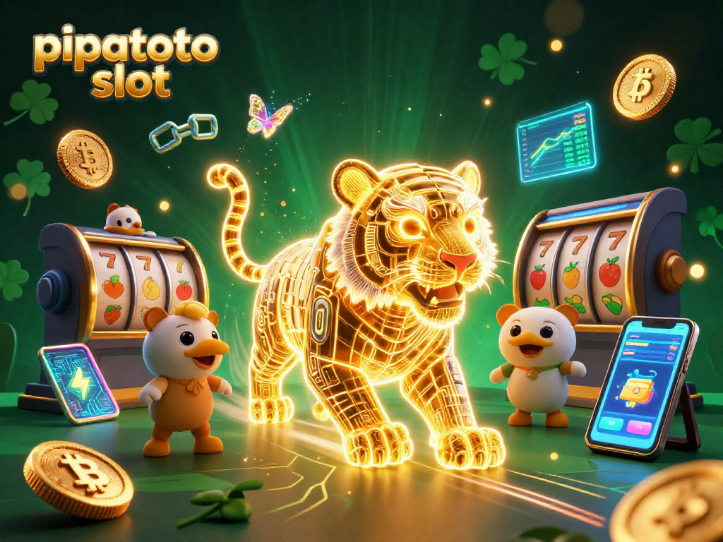 Engage with pipatoto slot while exploring a dynamic neon casino landscape filled with vibrant 3D elements and captivating visuals.
