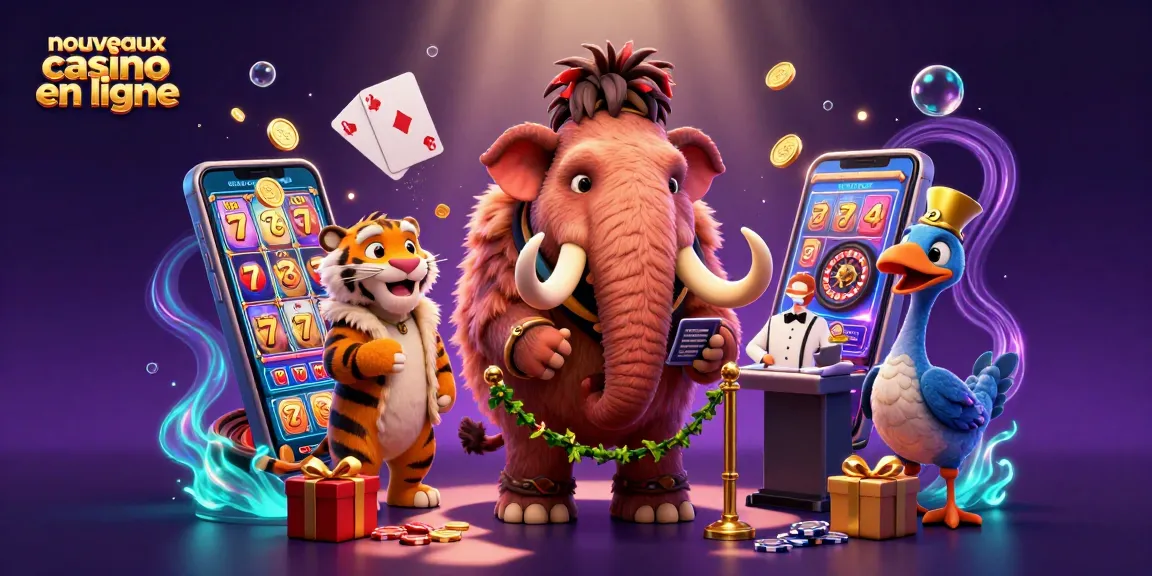 Vivez l'expérience des nouveaux casinos en ligne avec des personnages animés d'un bouncer mammouth, un VIP tigre et un portier dodo.