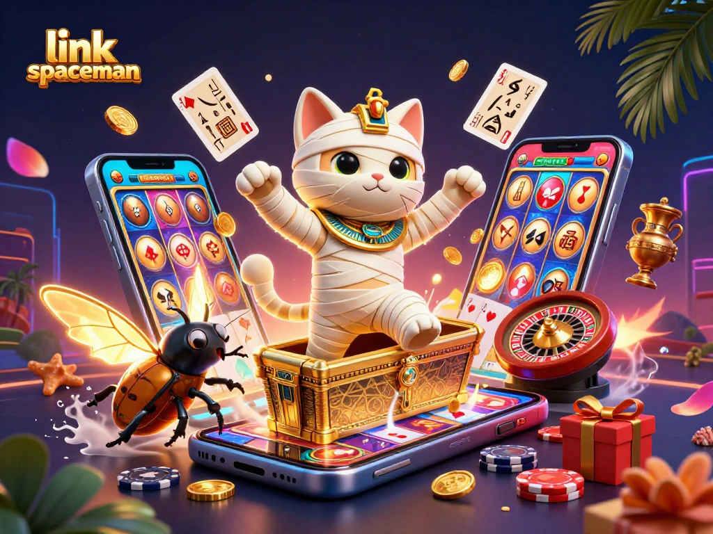 Spin and win with link spaceman's engaging slot features in a vibrant casino scene.