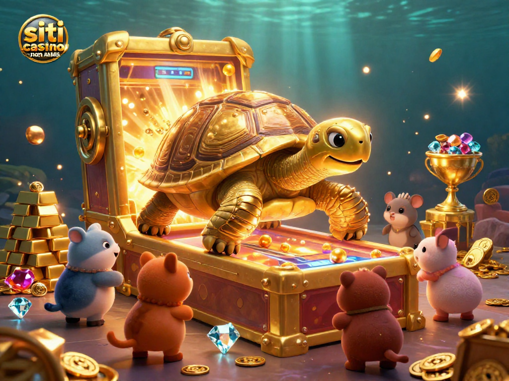 I siti casino non AAMS offrono divertimento con animali e una tartaruga gigante dorata come macchina da pinball.