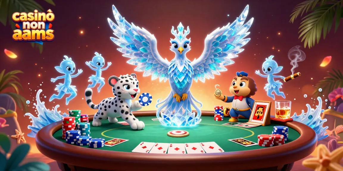 Gioca nei casinò non AAMS con l'incantevole fenice di ghiaccio e cubetti di poker scintillanti.