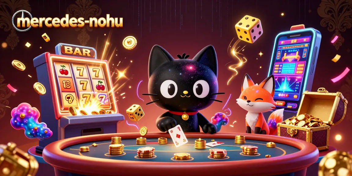 Experience the excitement of mercedes-nohu as colorful casino elements swirl around in this stunning 3D illustration.