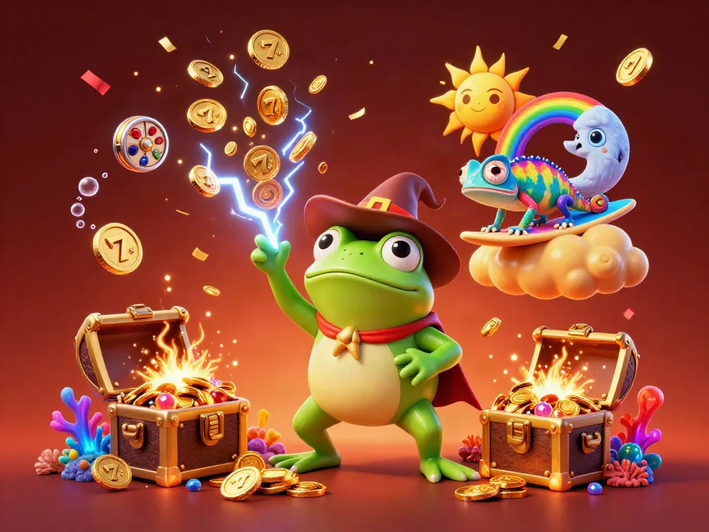 Experience the thrill of slot deposit 10 ribu with golden coins raining down in a colorful casino adventure.