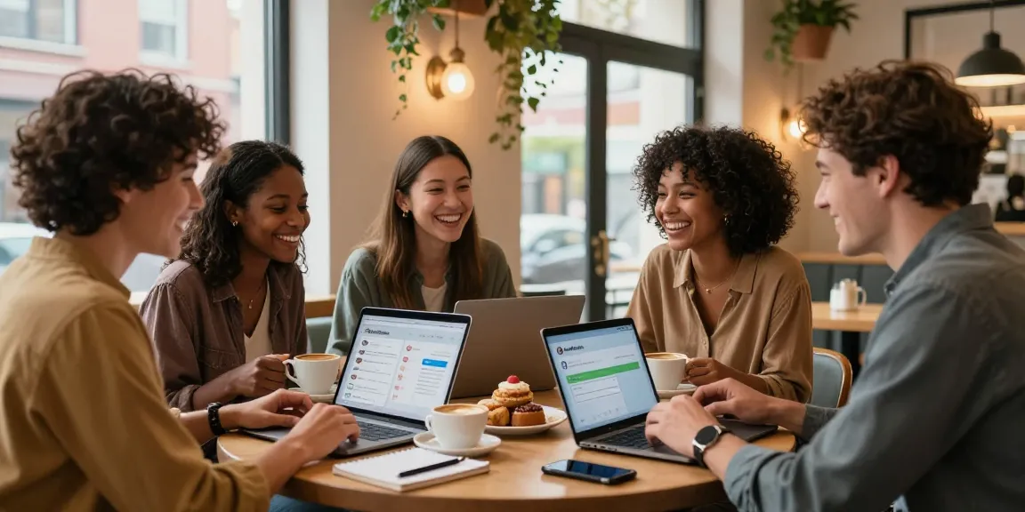 Singles enjoying dating experience at a café using the HundRoses app for genuine connections.