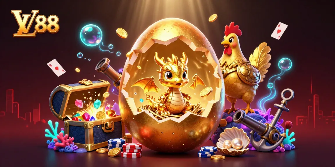 Engage with thrilling casino adventures at LV 88 with a golden dragon guarding poker chips.
