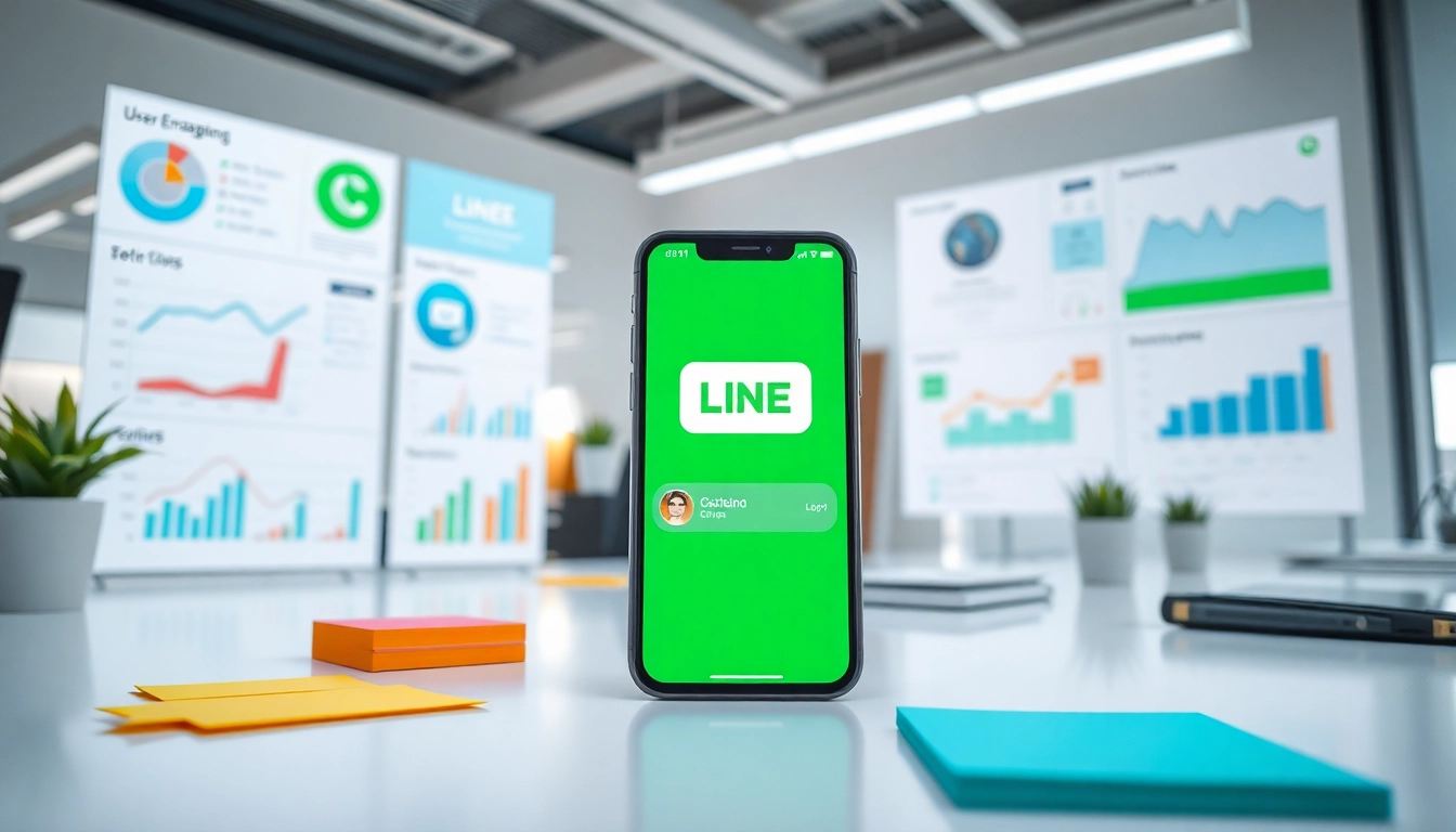 使用LINE app的多媒體介面，展示線下載的各項功能，提升溝通效率。