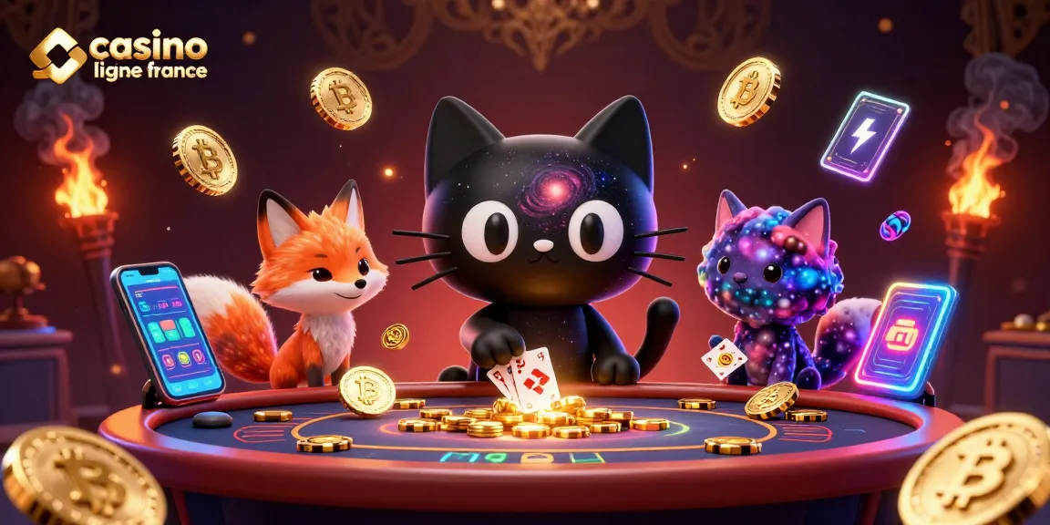 Visitez casino en ligne France avec des personnages de chat et renard dans un casino cosmique.