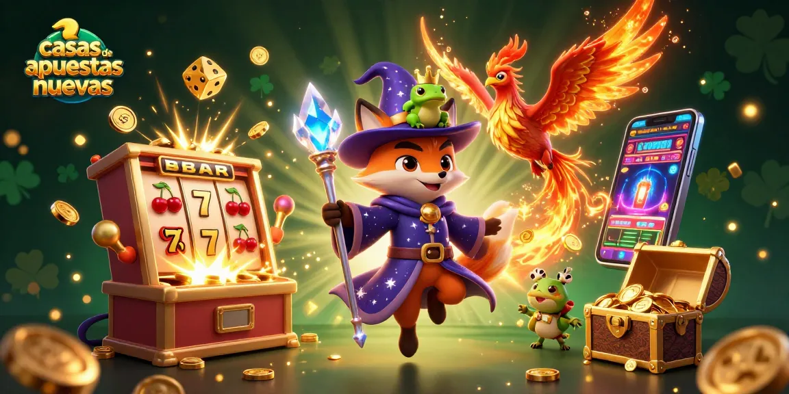Apuesta emocionante en casas de apuestas nuevas, visualiza un zorro mágico y un fénix en un mundo de premios y jackpots.